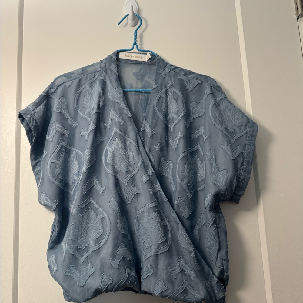 bishop + young Slate Blue Blouse